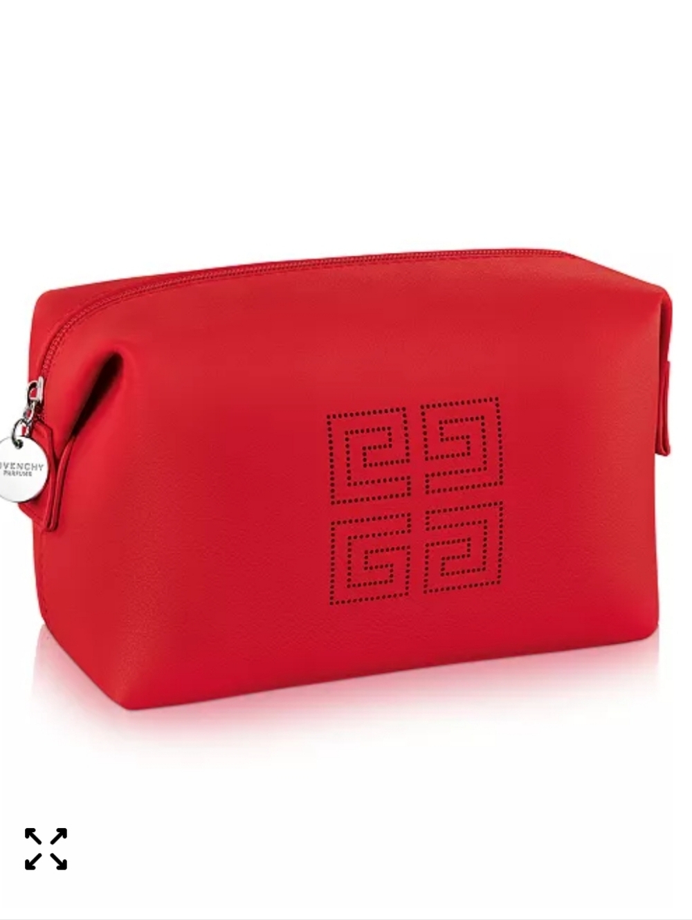 Givenchy Pouch Cosmetic Bag Makeup Hygiene Clutch Case Zipper Logo Red Travel